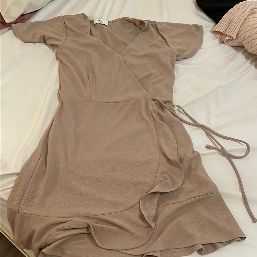 Wrap Dress in Taupe